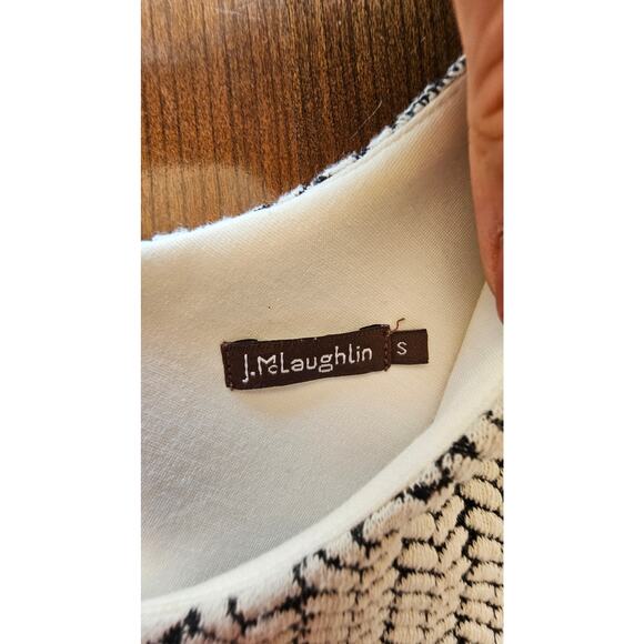 J McLaughlin Black White Geometrical Dress, Sz S, Excellent Cond - Picture 4 of 8